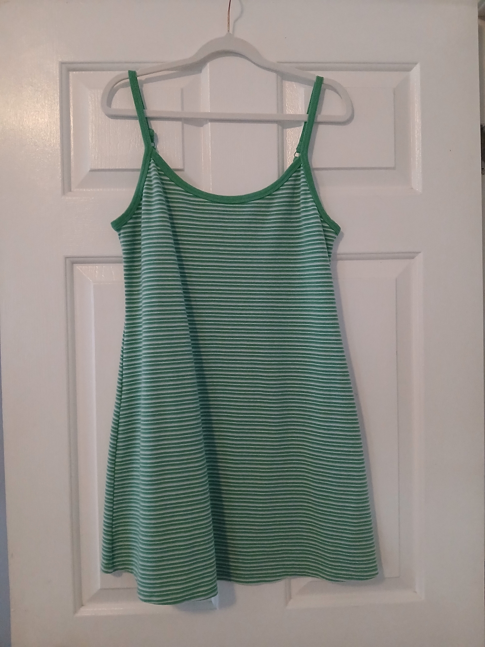 American Eagle Outfitters Green and White Striped Cami Dress